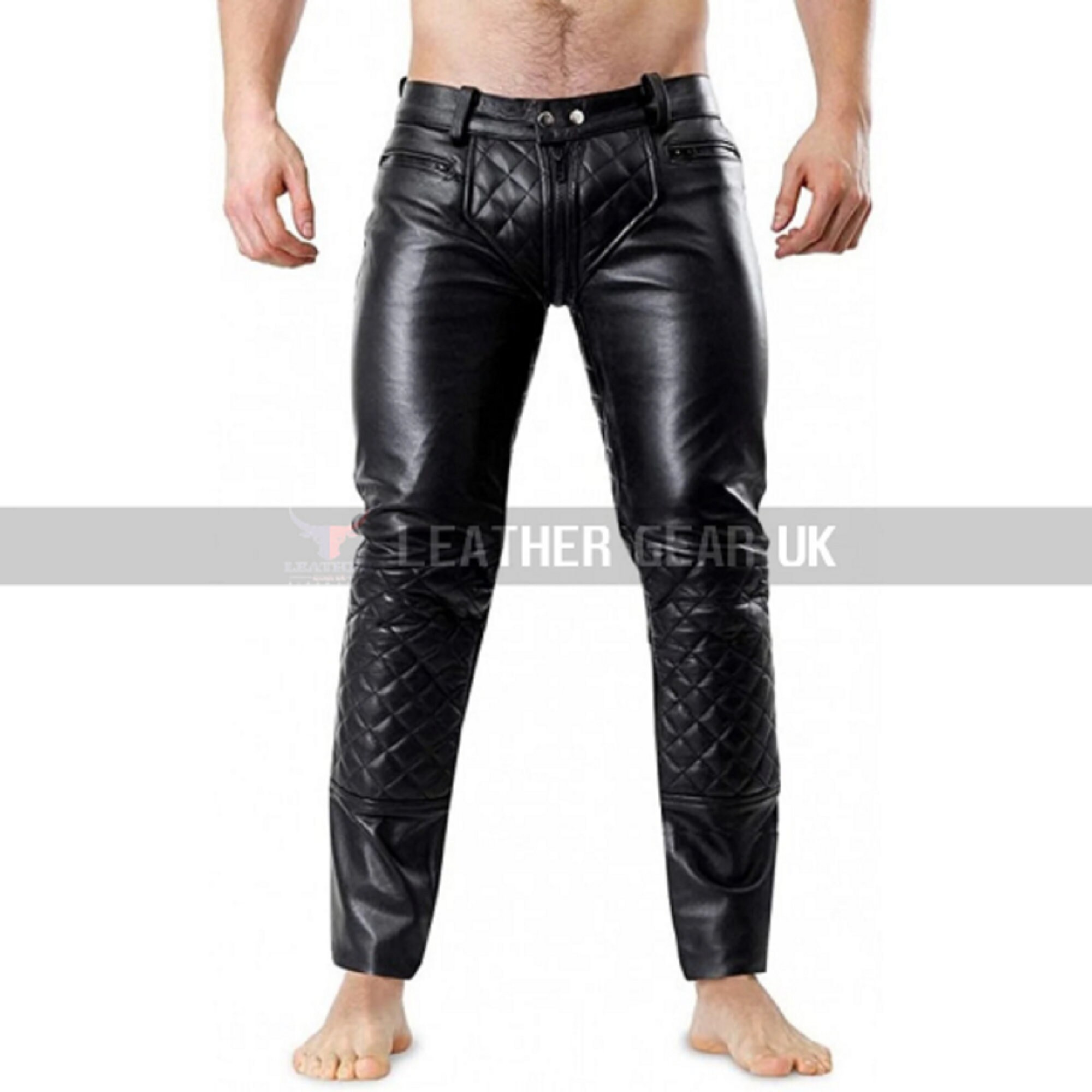 frame quilted leather pants