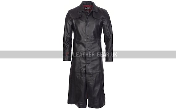 Leather duster deals coat uk
