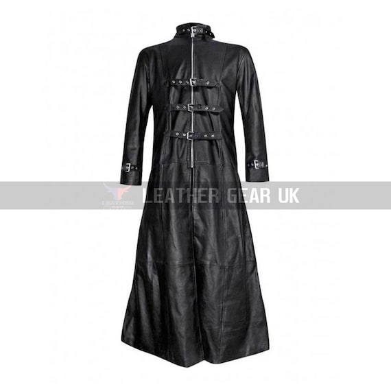 Leather gothic coat cheap