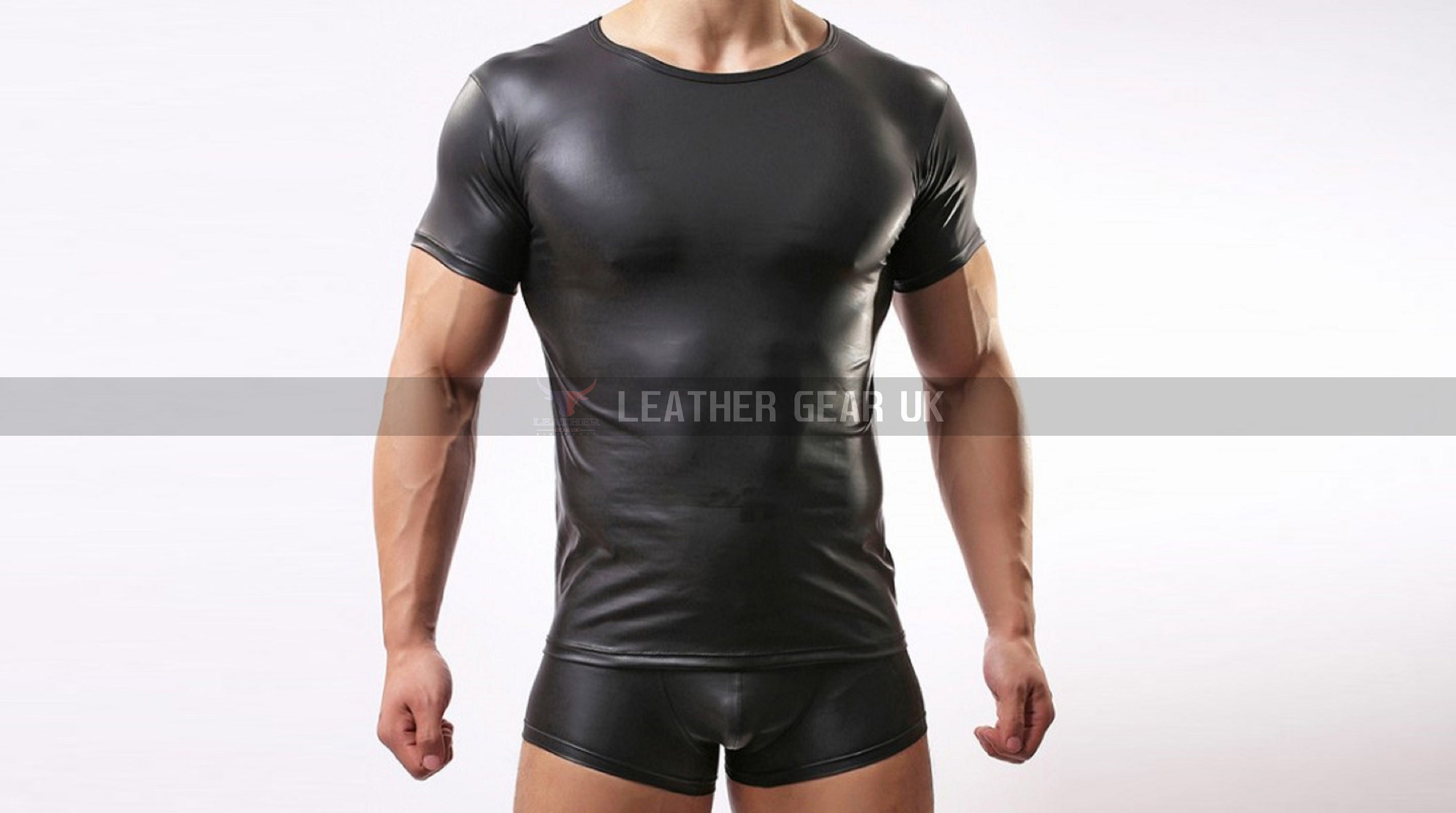 Black Leather Bodybuilder T Shirt Real Cow Leather Gym Shirt - Etsy