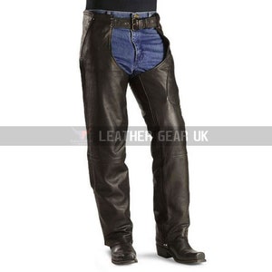 Mens Black Leather Chaps, Genuine Leather Mens Chap Pants, Gay Leather Chaps, Mens Leather Clothing, Gift For Men