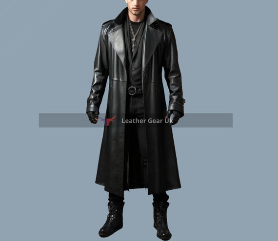 Coat Ledermantel Herren Gothic Ledermantel Mantel Gothic Herren