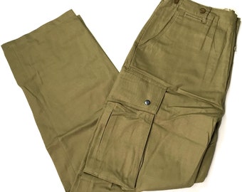 33 X 31 40s US Army Wool Uniform Trousers / 1940s, WWII WW2, Green 