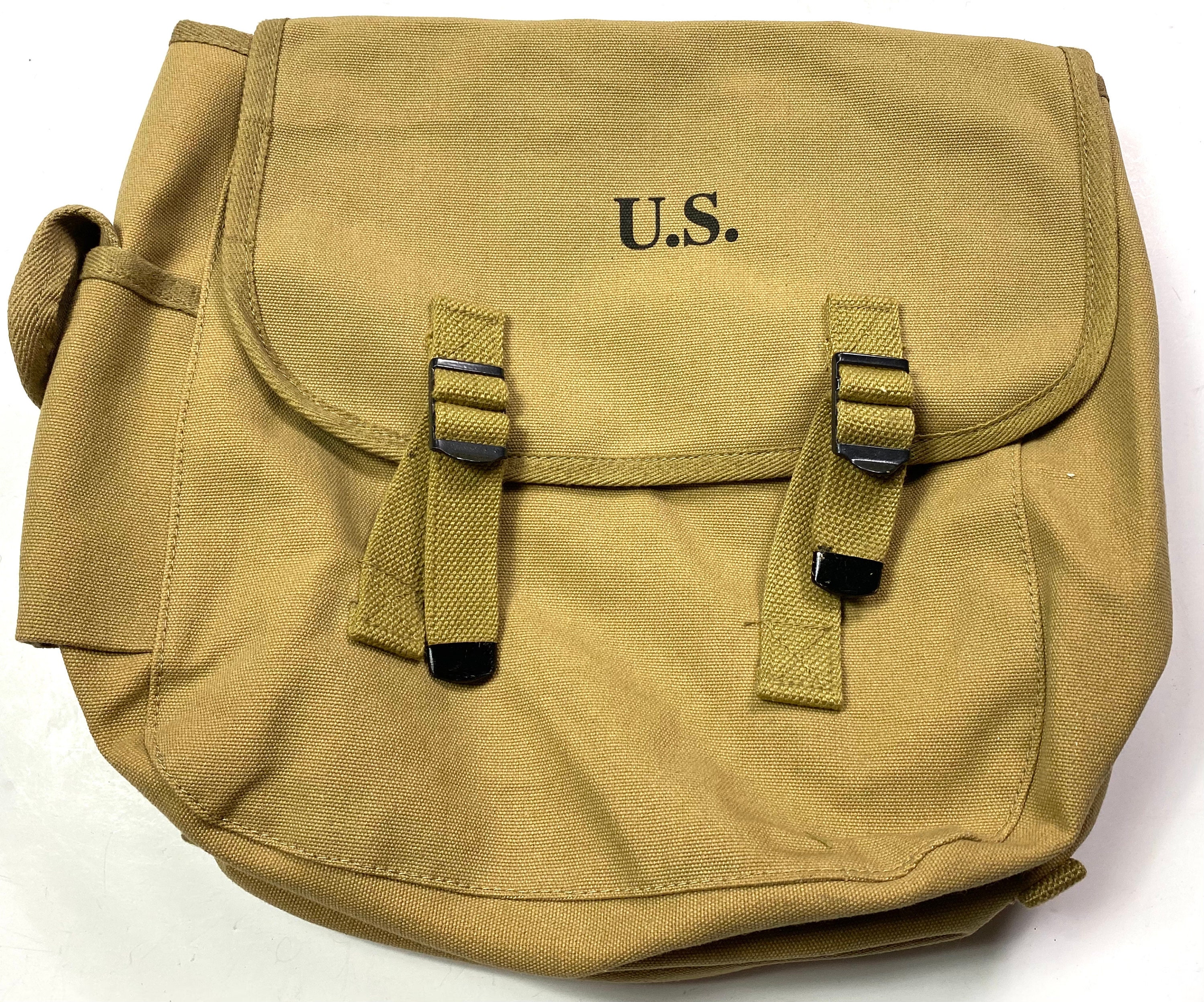 ANQIAO WWII WW2 US M36 Haversack Musette Field Bag Military Back Pack  Canvas Khaki