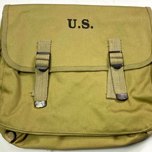 SMONT WW2 US M1936 Canvas Messenger Bag, 12 Vintage Tactical Musette Satchel Bags Military Crossbody Haversack