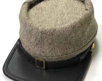 American Civil War Enlisted Confederate Jeancloth Kepi Hat Cap Large 58/59cms American Civil War Enlisted Confederate Jeancloth Kepi Hat Cap Large 58/59cms