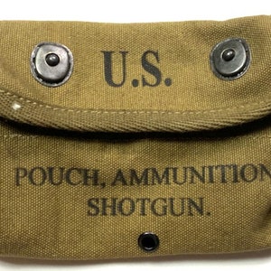 WWII US Army M1942 Shotgun Belt Ammo Pouch-OD#3