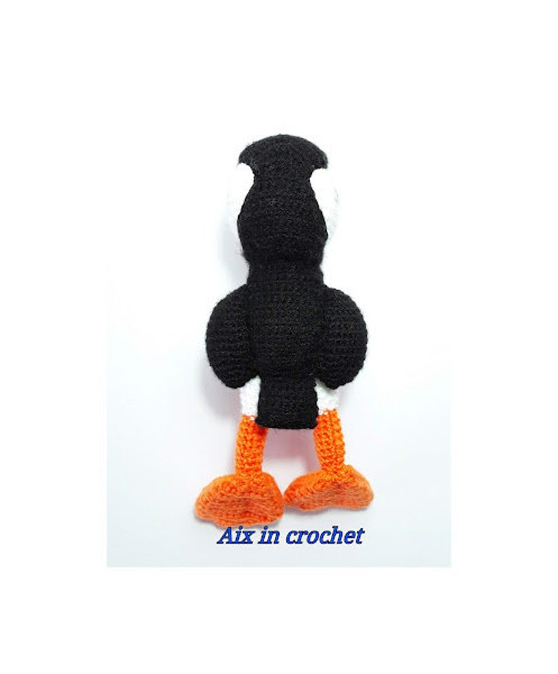 PDF crochet pattern Ollie, the puffin/Patrón en PDF para tejer a crochet Ollie el frailecillo image 5