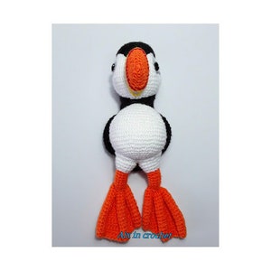 PDF crochet pattern Ollie, the puffin/Patrón en PDF para tejer a crochet Ollie el frailecillo image 2