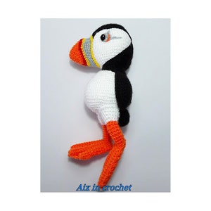 PDF crochet pattern Ollie, the puffin/Patrón en PDF para tejer a crochet Ollie el frailecillo image 4