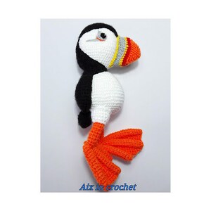 PDF crochet pattern Ollie, the puffin/Patrón en PDF para tejer a crochet Ollie el frailecillo image 3