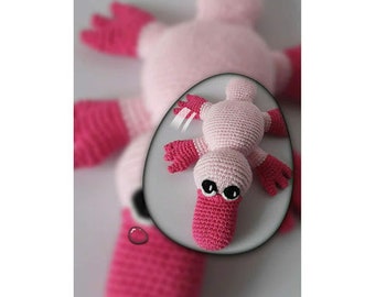 PDF Crochet Pattern Pink Platypus / Patrón en PDF Ornitorrinco rosa