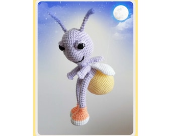 PDF crochet pattern Lucy, the Firefly / Patrón de crochet en PDF para tejer a Lucy, la luciérnaga