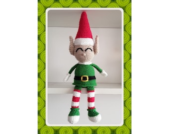 PDF crochet pattern / Amigurumi / The christmas elf/ Patrón en PDF / Ganchillo / para tejer al duende de navidad