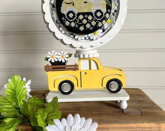 Truck Full of Daisies-RoundAbouts Cross Stitch Series