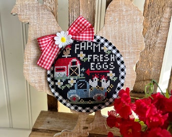 Farm Fresh Eggs RoundAbout-Cross Stitch Chart