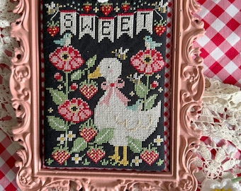 Strawberry Goose Cross Stitch Chart