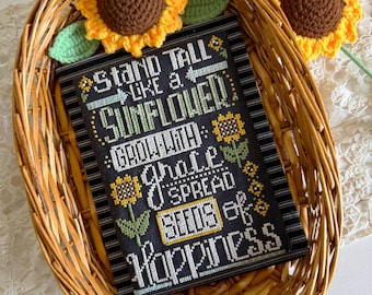 Stand Tall Sunflower-Cross Stitch Chart