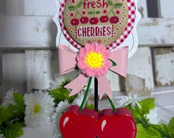 Frische Kirschen vom Bauernhof - Kreisrunde Kreuzstichvorlage