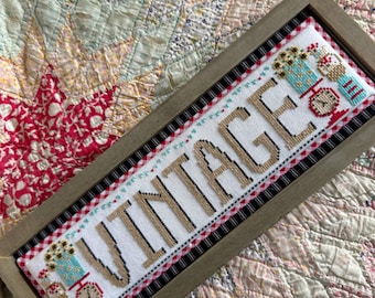 Vintage-Word Swap Cross Stitch Chart