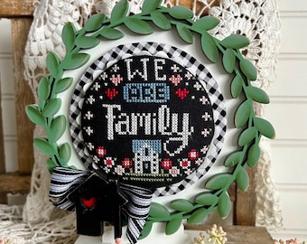 We Are Family with Home Sweet Home Bonus-RoundAbouts Cross Stitch Series