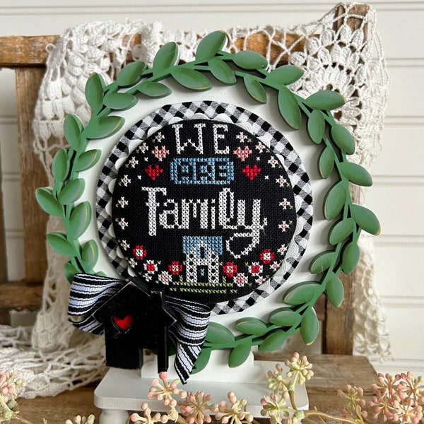 We Are Family with Home Sweet Home Bonus-RoundAbouts Cross Stitch Series