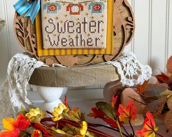Chandail météo à l'automne Plateau à plusieurs niveaux, petits morceaux au point de croix