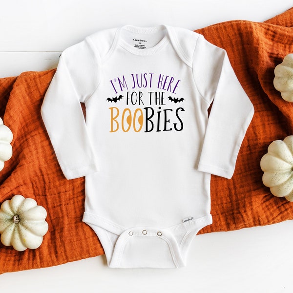 Here for the BOObies Onesie®, Halloween Onesie®, Fall Onesie®, Baby Outfit Gift, Spooky Onesie®, Boo Onesie®, Pumpkin Onesie® Ghost Onesie