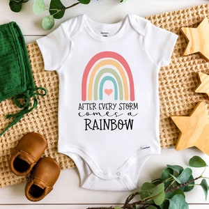 After Every Storm Comes a Rainbow Onesie®, Cute Baby Onesie® Baby Announcement Onesie®, Pregnancy Baby Gift, Rainbow Baby, IVF