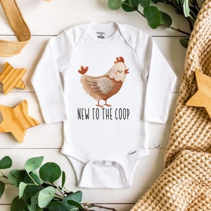 New to the Coop Onesie®, Chicken Onesie®, Farm Animal Onesie®, Baby Shower Gift, Baby Outfit, Cute baby, Funny Baby Onesie®, Pig, Cow