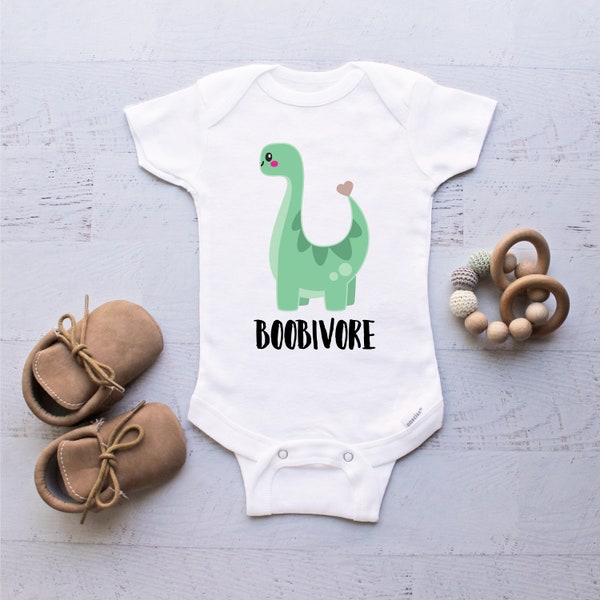 Boobivore Onesie® Baby Outfit, Breastfed Baby, Breast milk, Funny Onesie, Dinosaur Onesie, Baby Shower Gift, Breastfeeding