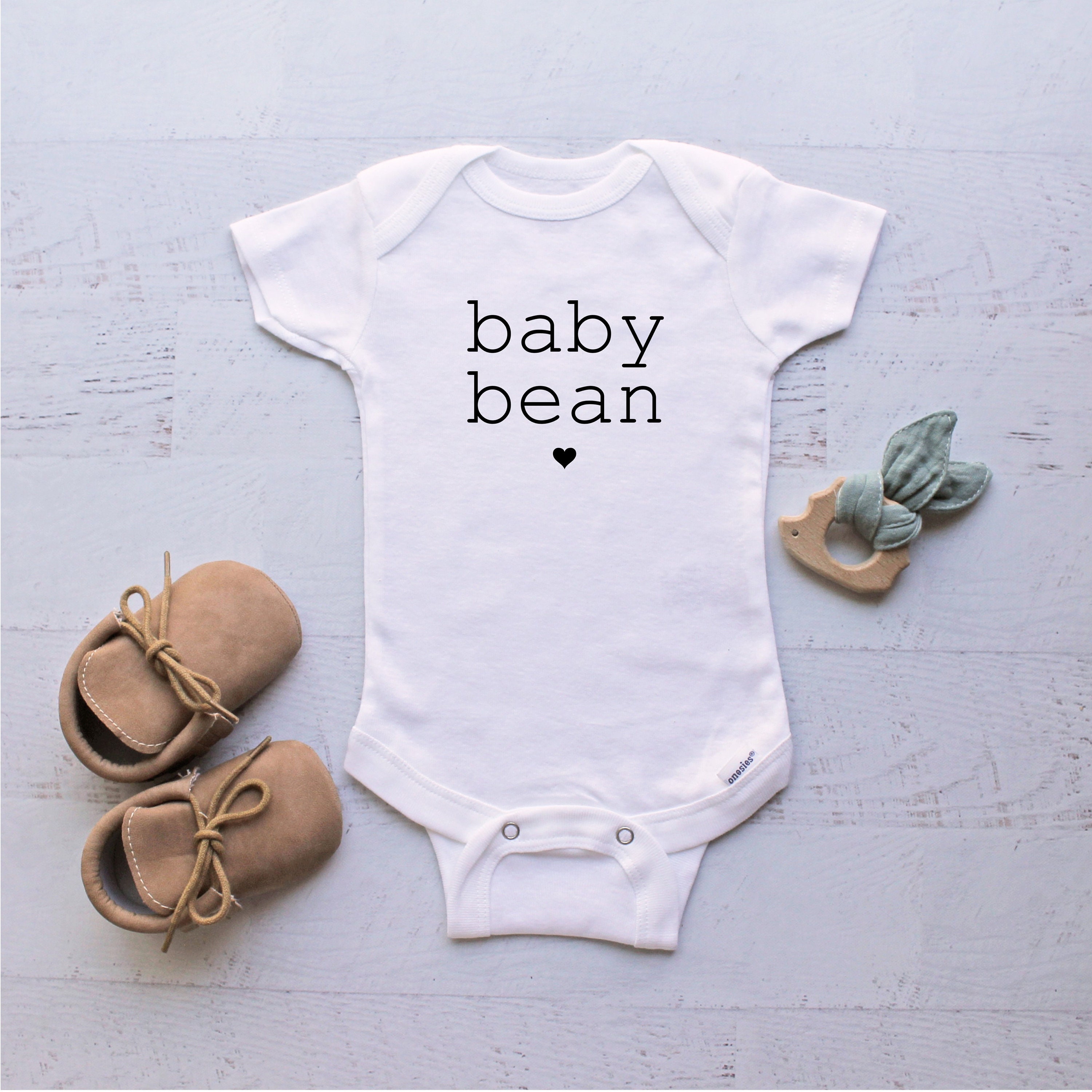 Baby Bean Onesie Baby Announcement Onesie Baby Outfit Baby Girl Baby Shower Gift Baby Boy Cute Baby Onesie Baby Clothes Etsy