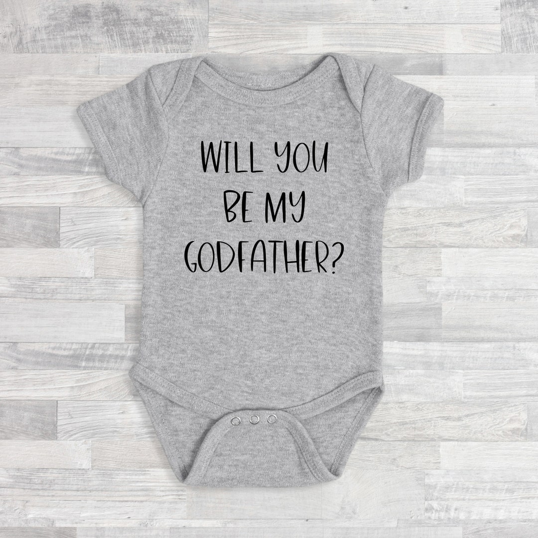 Will You Be My Godfather Onesie®®, Grey, Baby Announcement ®, Pregnancy