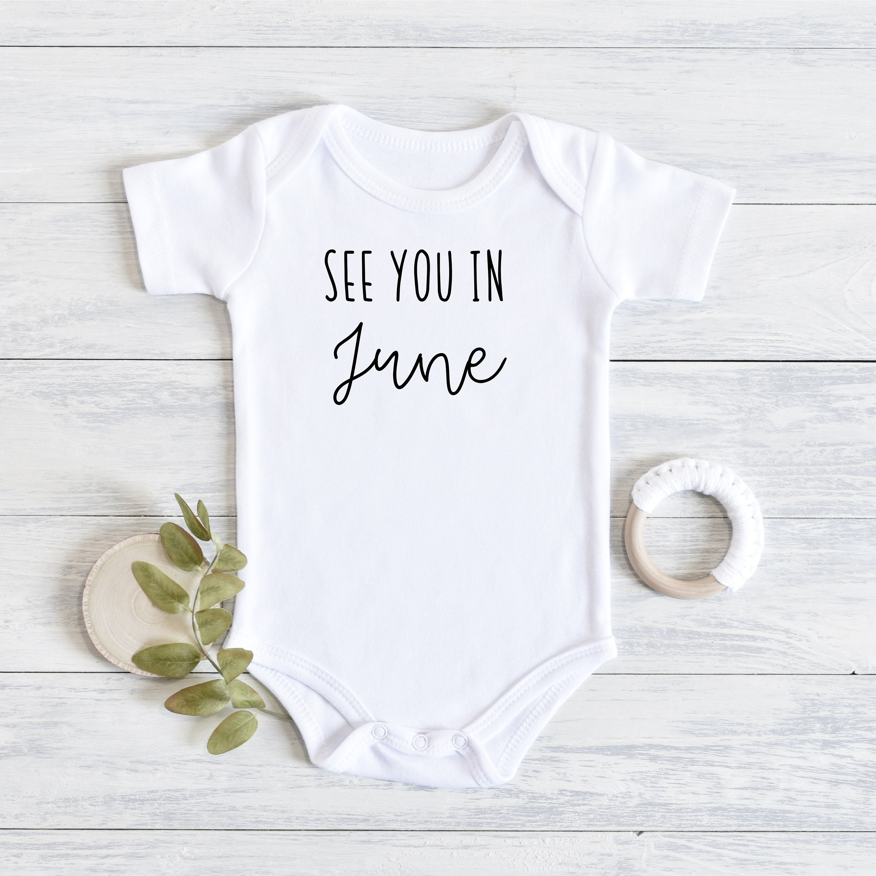 See You in June Onesie® Baby Announcement Onesie® Pregnancy Etsy