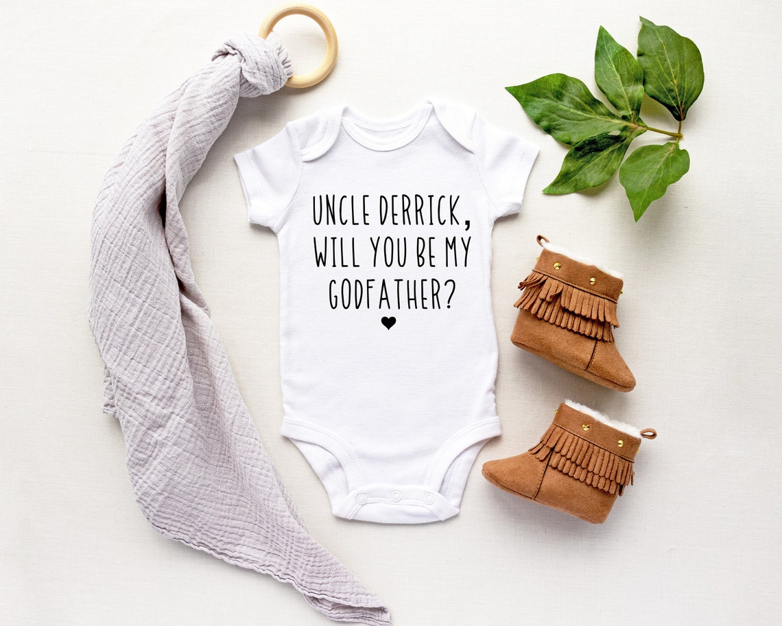 Will you be my Godfather Onesie® Custom Name Baby | Etsy