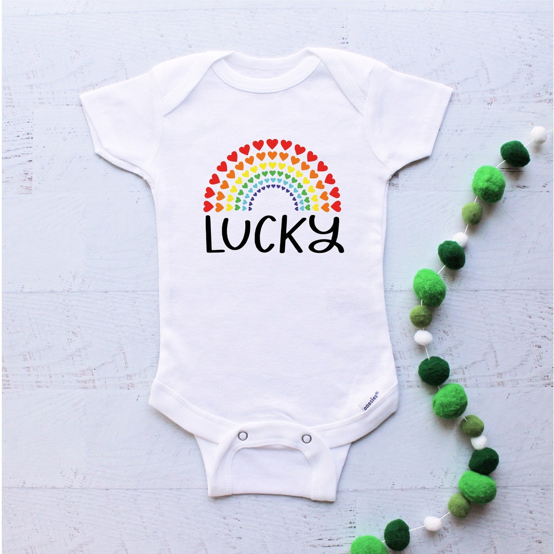 Lucky Onesie®, Rainbow, St. Patrick's Day Baby Onesie®, Irish Baby