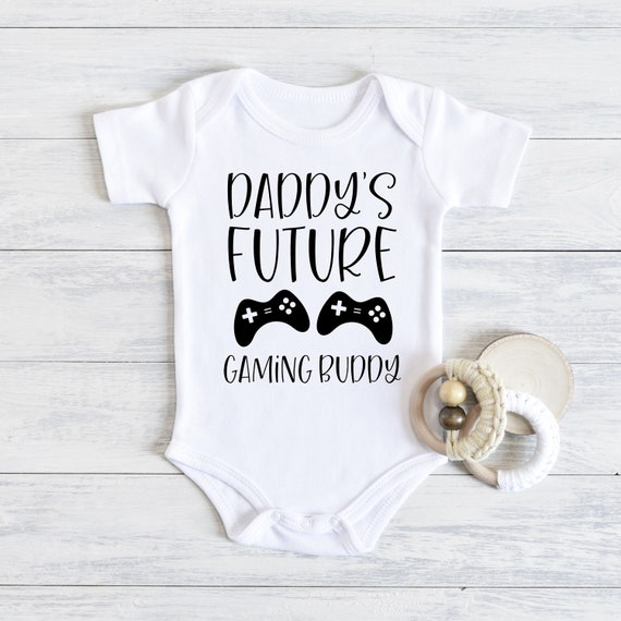 Daddy's future gaming buddy Onesie® Baby Announcement | Etsy