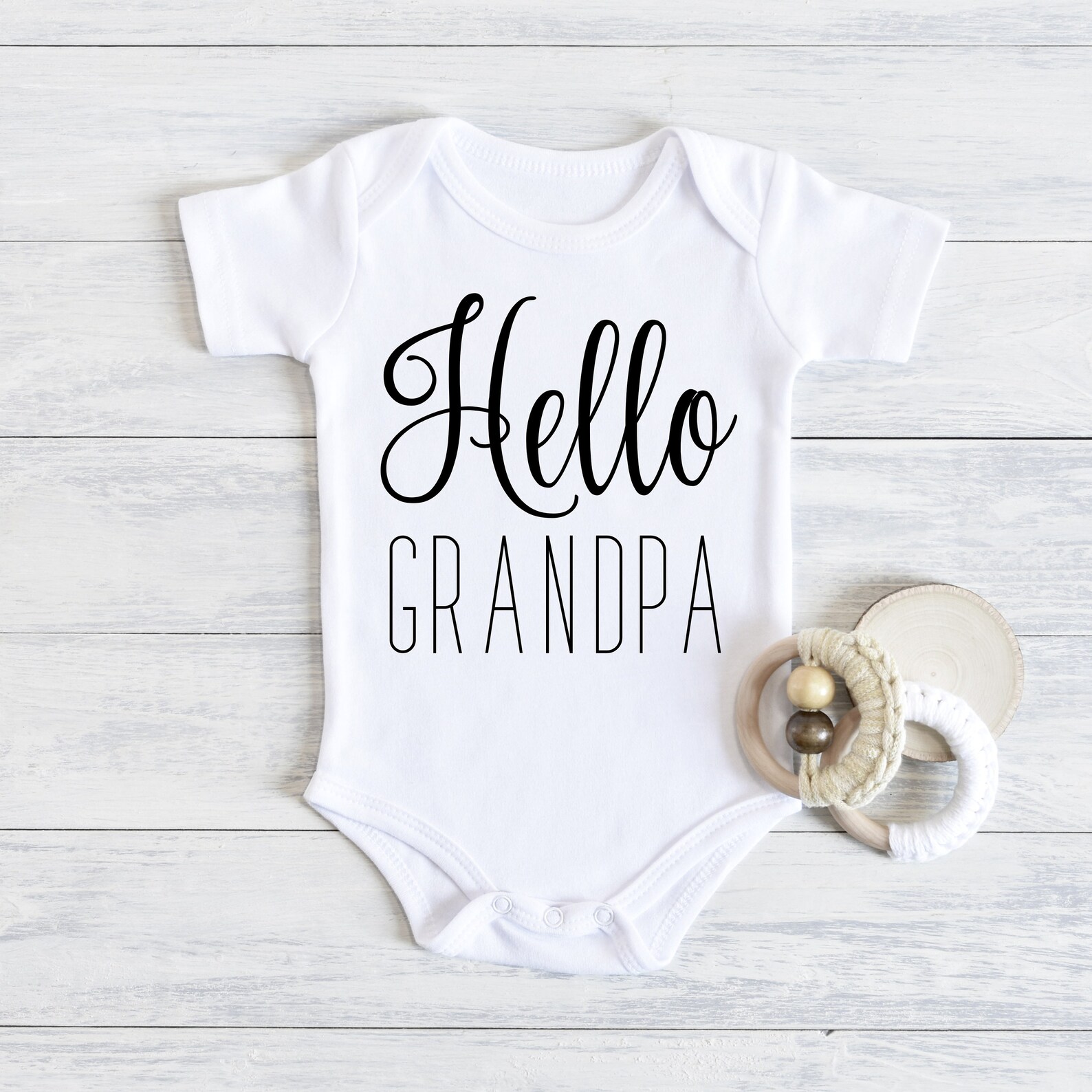 Hello Grandpa Onesie® Baby Announcement Onesie® Pregnancy Etsy