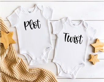 Plot Twist Onesie®®, Twin Outfits, Twins Onesies, IVF baby, Twin Shirts, Twins Baby Gift, Twins Baby Shower, Funny Twin Onesies, Surprise