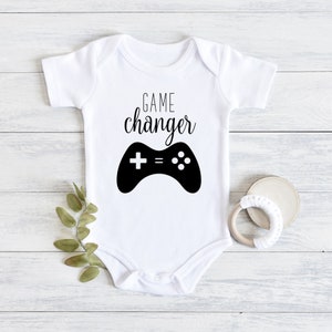 Game Changer Onesie®, Announcement Onesie®, Pregnancy Onesie®, Baby Gift, Surprise, Video Game, Gamer Onesie®, Baby Reveal, Husband, Daddy