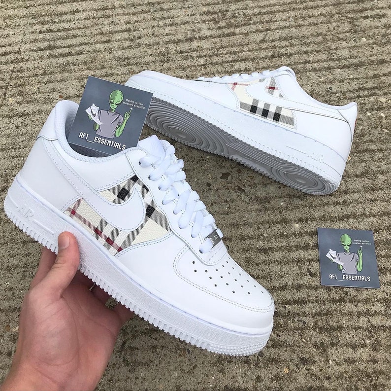 Nike Air Force 1 Custom Creamy Burberry | Etsy