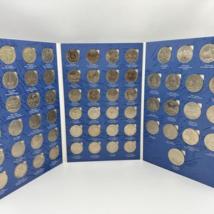 set of 68 commemorative coins ussr original 100% 1, 3, 5 rubles in album 1965-1991 USSR commemorative coins numismatics