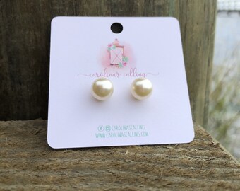 Barbie Dreamz PEARL EARRINGS w Nylon Stud Posts Doll Jewelry CHOICE of 8 COLORS