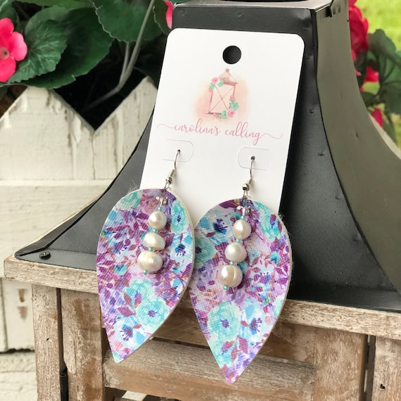 Faux leather earrings etsy sale