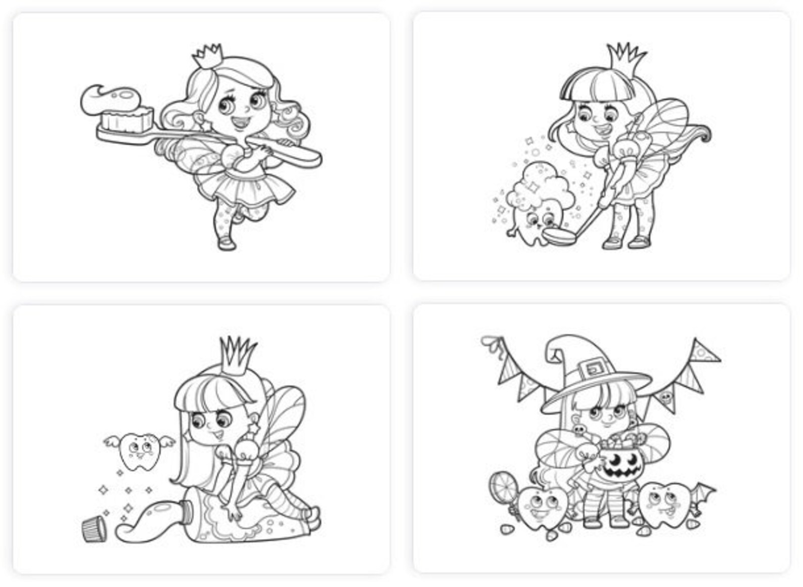 Tooth Fairy Coloring Pages for Kids Educational Coloring Book Dental