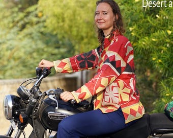 Chaqueta bordada a mano / Abrigo con diseño tribal / Chaqueta del desierto Banjara /