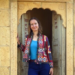 Vintage Kantha Quilted Jacket - Handmade Raali Patchwork Coat