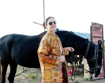 Handmade Vintage Patchwork Jacket | Tribal Embroidered Boho Coat