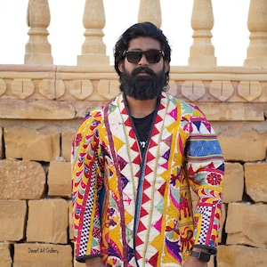 Vintage Banjara Embroidered Jacket | Tribal Boho Mirror Work Coat