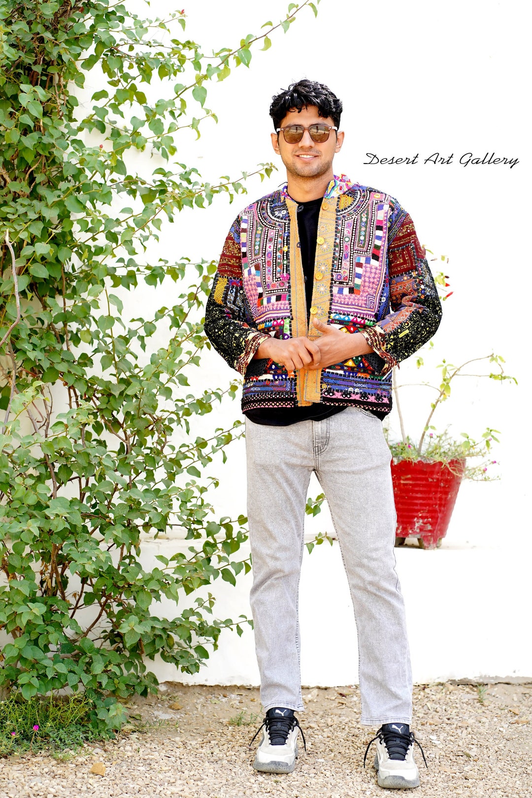 Handmade Baluchi Embroidery Jacket: Patchwork Beaded Tribal Coat